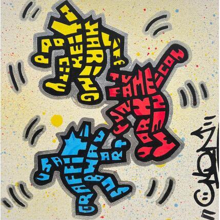 Painting WOLF KEITH HARING by Cmon | Painting Pop-art Pop icons