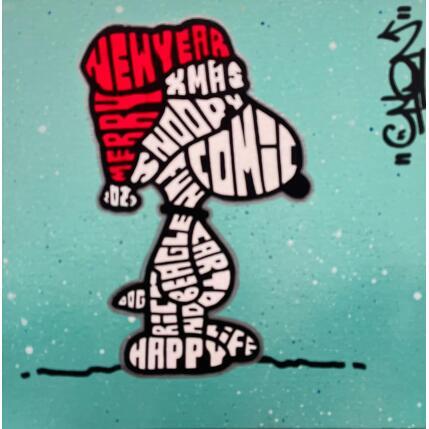 Painting SNOOPY X-MAS HAT by Cmon | Painting Pop-art Pop icons