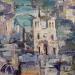 Painting Panorama view - Notre Dame by Yavru Irfan | Painting Figurative Oil