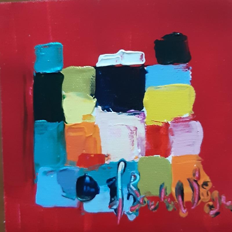 Painting Lumiere d été  rouge by Bastide d´Izard Armelle | Painting Abstract