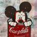 Gemälde Mickey Campbell's von Marie G.  | Gemälde Pop-Art Pop-Ikonen Holz Acryl Collage