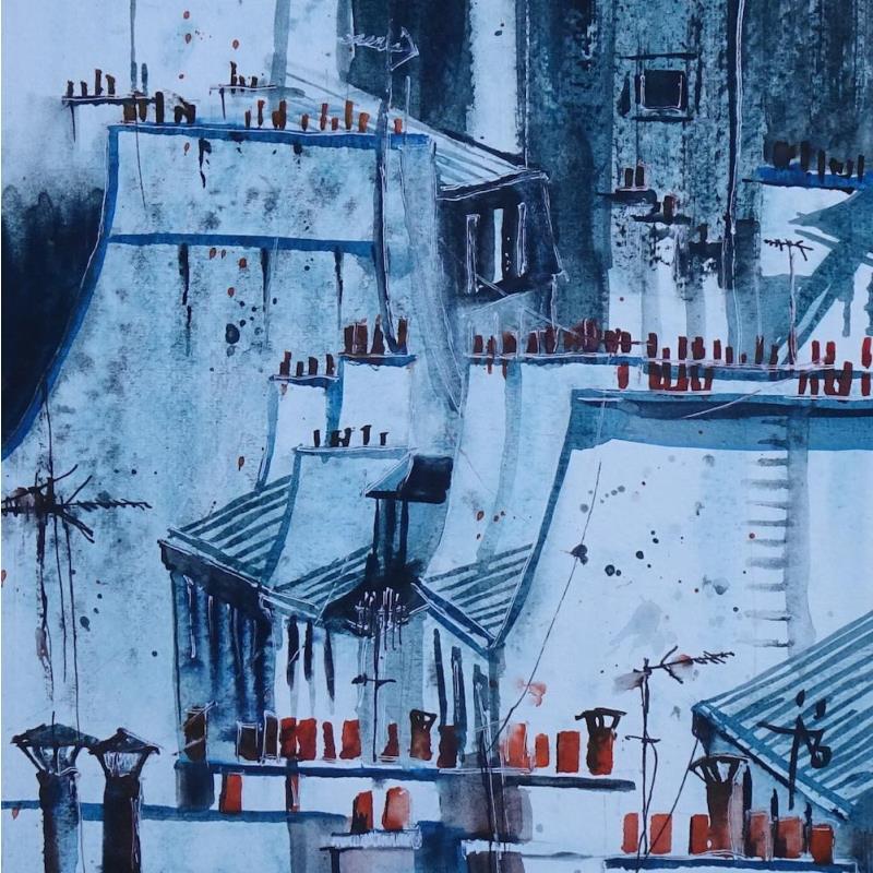 Painting Des cheminées reconnaissables entre toutes by Abbatucci Violaine | Painting Figurative Watercolor Landscapes, Life style, Pop icons