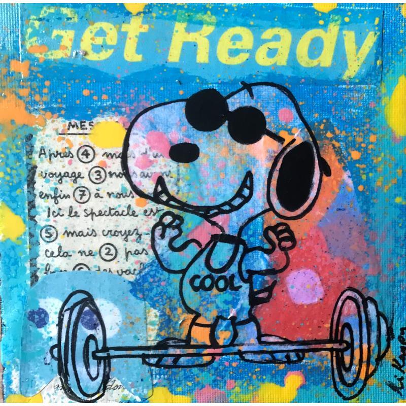 Gemälde Snoopy strong von Kikayou | Gemälde Pop-Art Pop-Ikonen Graffiti Acryl Collage