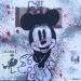 Gemälde Minnie von Kikayou | Gemälde Pop-Art Pop-Ikonen Graffiti Acryl Collage