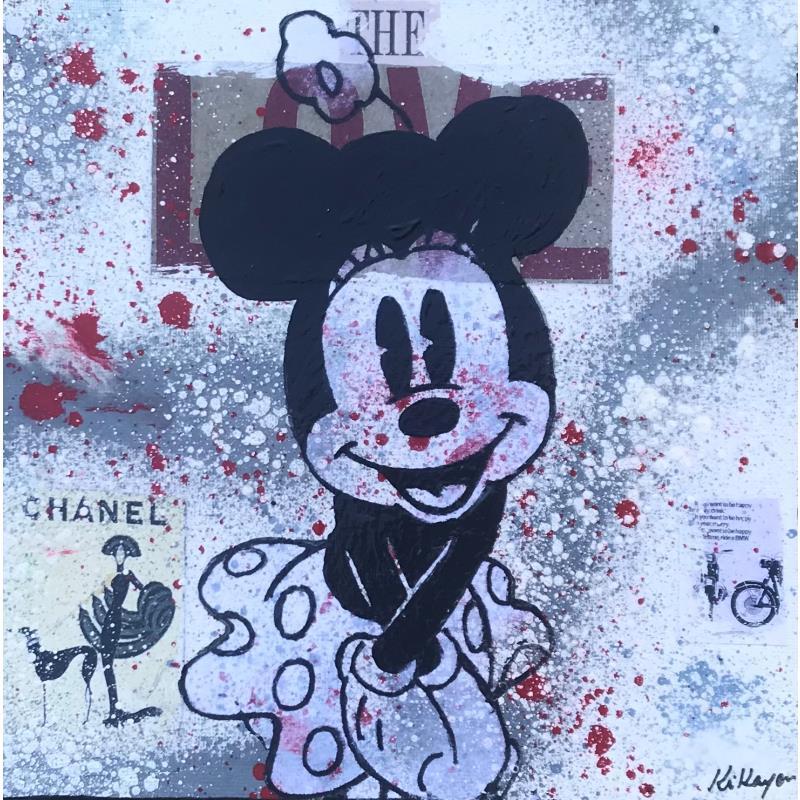 Painting Minnie by Kikayou | Painting Pop-art Acrylic, Gluing, Graffiti Pop icons