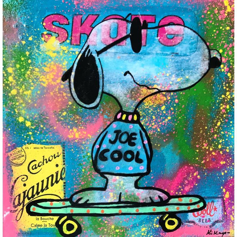 Peinture Snoopy skate par Kikayou | Tableau Pop-art Acrylique, Collage, Graffiti Icones Pop