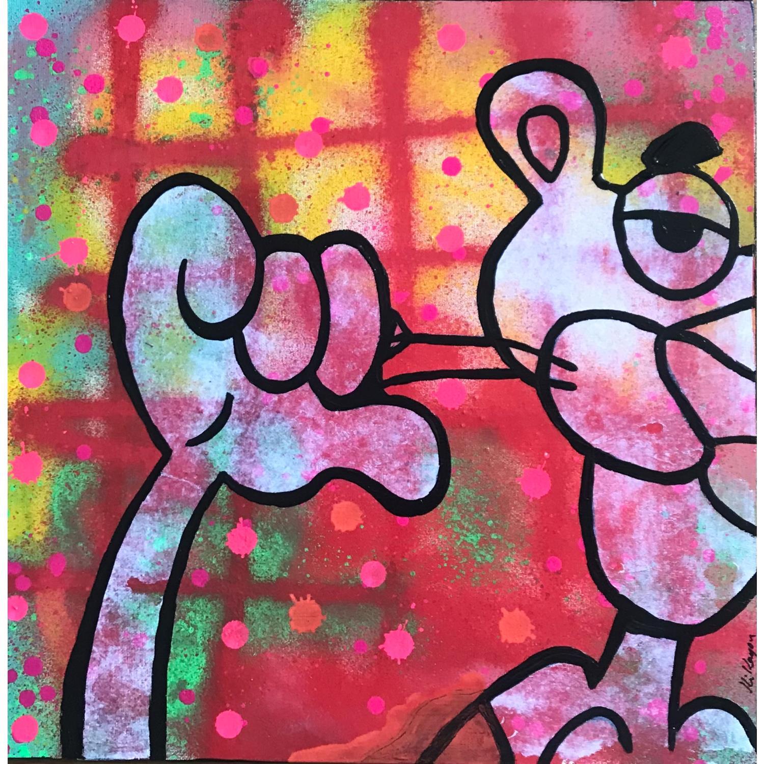 Original Pink Panther Painting the Pink Panther Pop Art 