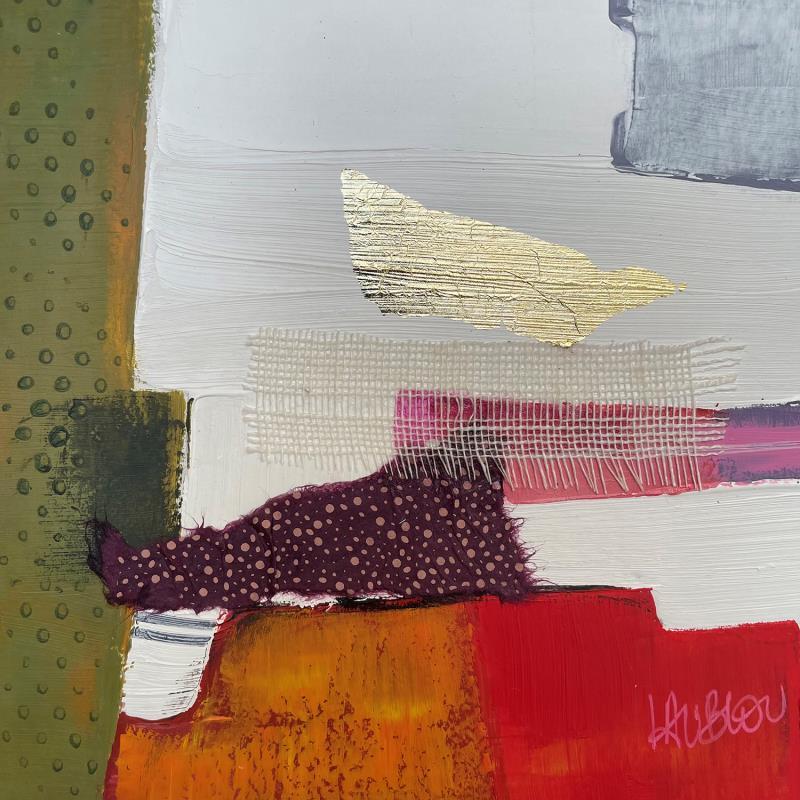Painting Douceur du matin 3 by Lau Blou | Painting Abstract Acrylic, Cardboard, Gluing Landscapes