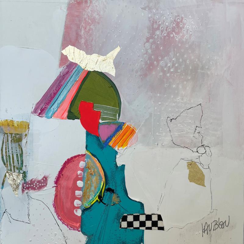 Painting Fantome 2 by Lau Blou | Painting Abstract Acrylic, Cardboard, Gluing Pop icons, Portrait