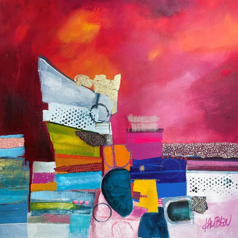 Painting ST23-0906 by Lau Blou | Painting Abstract Acrylic, Cardboard, Gluing Landscapes
