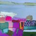 Gemälde La casa du vigneron von Lau Blou | Gemälde Abstrakt Landschaften Acryl Collage Pastell Blattgold