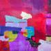 Gemälde ST23-0933 von Lau Blou | Gemälde Abstrakt Landschaften Acryl Collage Pastell Blattgold