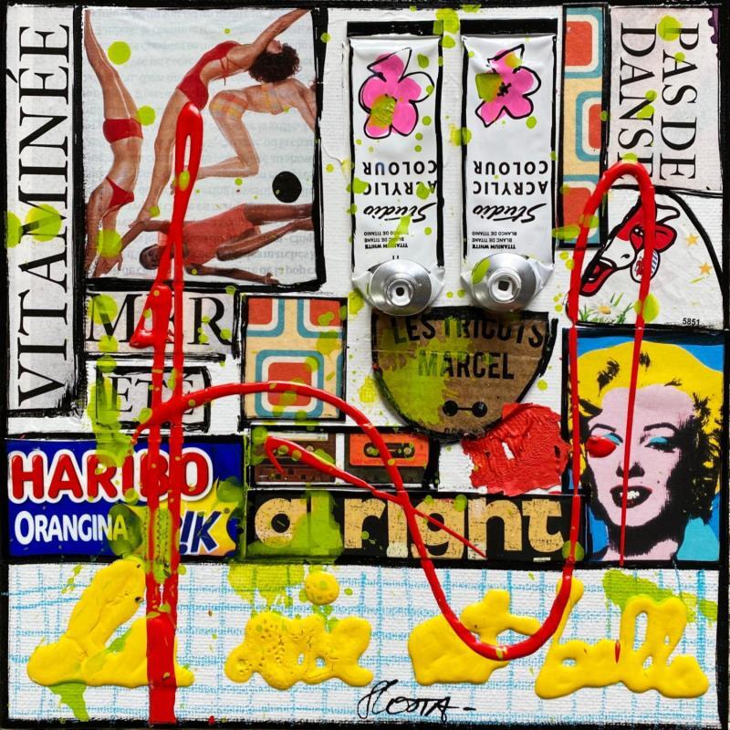 Peinture La vie est belle ! (alright) par Costa Sophie | Tableau Pop-art Acrylique, Collage, Upcycling Icones Pop, Musique