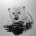 Painting Ourson polaire II by Benchebra Karim | Painting Figurative Nature Animals Black & White Charcoal