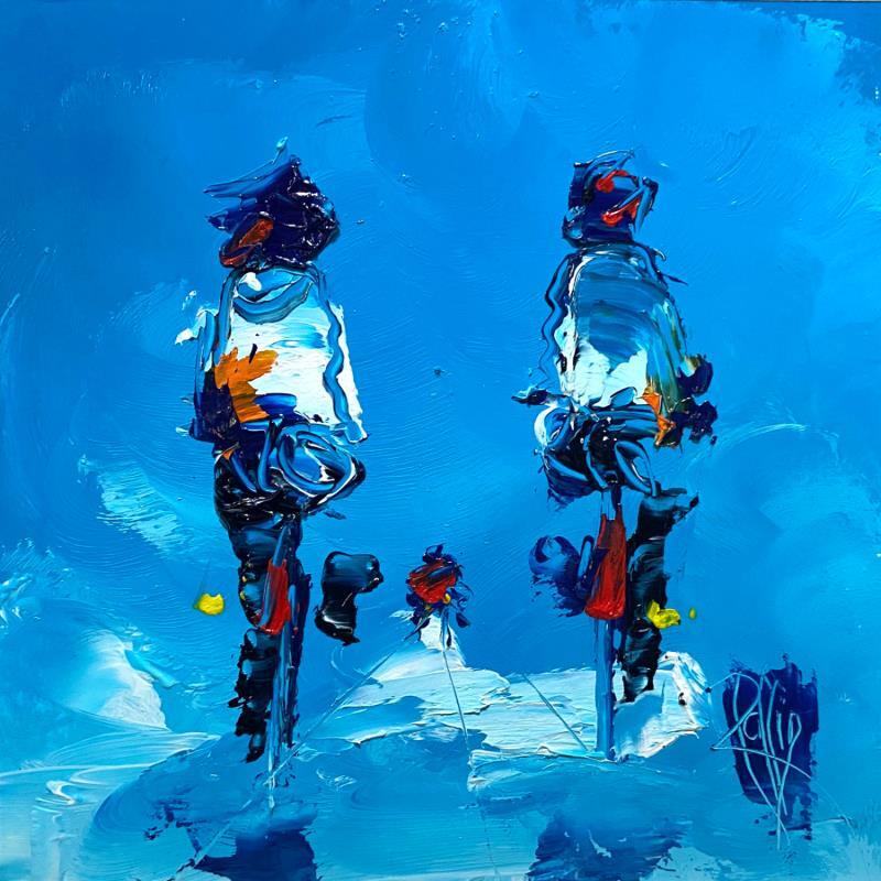 Painting Passage Bleu by Raffin Christian | Painting Figurative Oil Life style, Pop icons