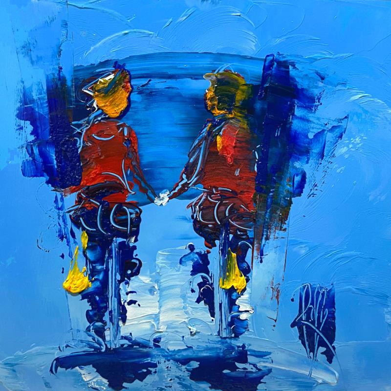 Painting Sur la route by Raffin Christian | Painting Figurative Oil Life style, Pop icons
