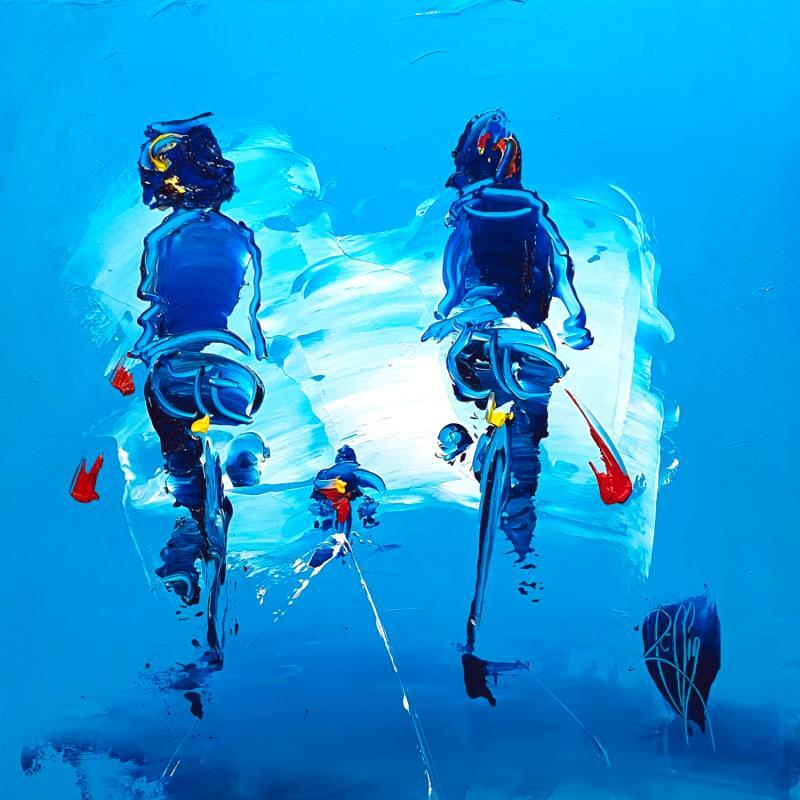 Painting Nous trois by Raffin Christian | Painting Figurative Life style Oil