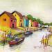 Painting AP73 LE CANAL by Burgi Roger | Painting Figurative Landscapes Marine Nature Acrylic