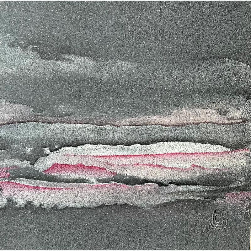 Gemälde Carré Couleur II von CMalou | Gemälde Materialismus Minimalistisch Sand