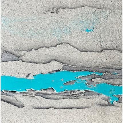 Painting Carré Bleu III by CMalou | Painting Subject matter Sand Minimalist, Pop icons