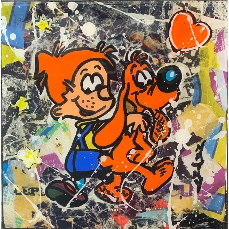 Gemälde BOULE ET BILL von Nathy | Gemälde Pop-Art Acryl Pop-Ikonen