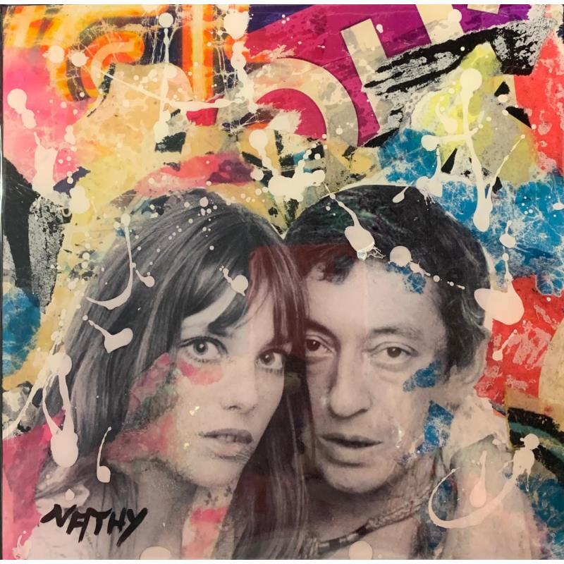 Painting JANE ET SERGE  by Nathy | Painting Pop-art Acrylic Pop icons
