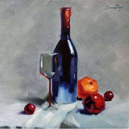 Painting Christmas Mood with Wine by Pigni Diana | Painting Impressionism Oil Still-life