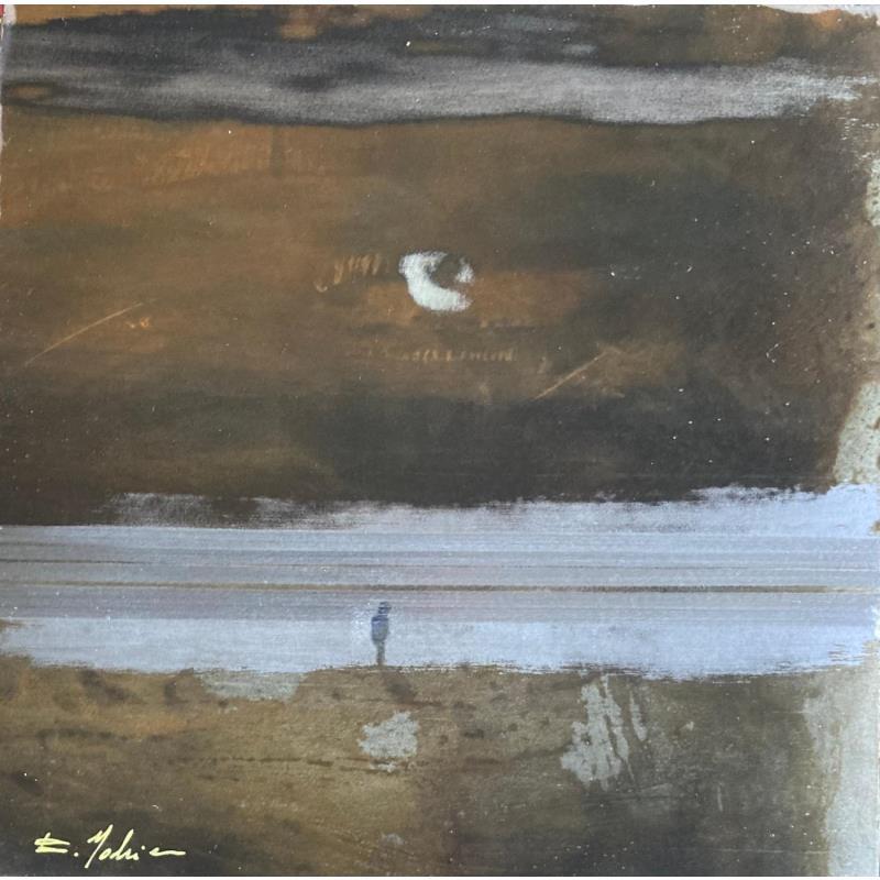 Painting Soir de Lune by Mahieu Bertrand | Painting Raw art Landscapes Marine Metal