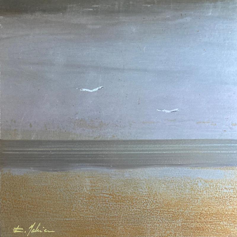 Peinture Plage du Lido par Mahieu Bertrand | Tableau Art Singulier Paysages Marine Métal