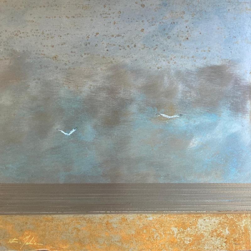 Painting Plage des 3 Digues by Mahieu Bertrand | Painting Raw art Landscapes Marine Metal