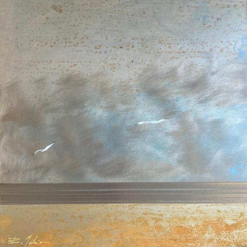Painting Après midi plage des 3 Digues by Mahieu Bertrand | Painting Raw art Metal Landscapes, Marine