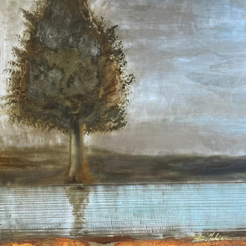 Painting Le grand arbre by Mahieu Bertrand | Painting Raw art Landscapes Metal