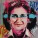 Painting Simone Veil by Sufyr | Painting Street art Portrait Graffiti Posca
