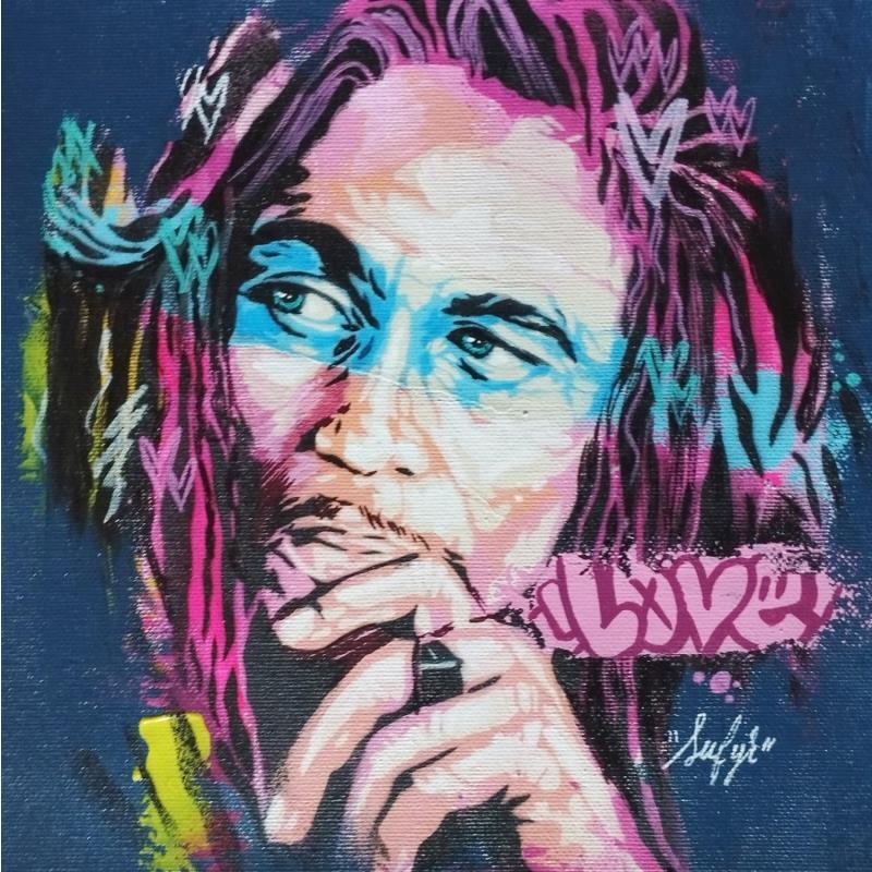 Gemälde Bob Marley von Sufyr | Gemälde Street art Pop-Ikonen Graffiti Posca