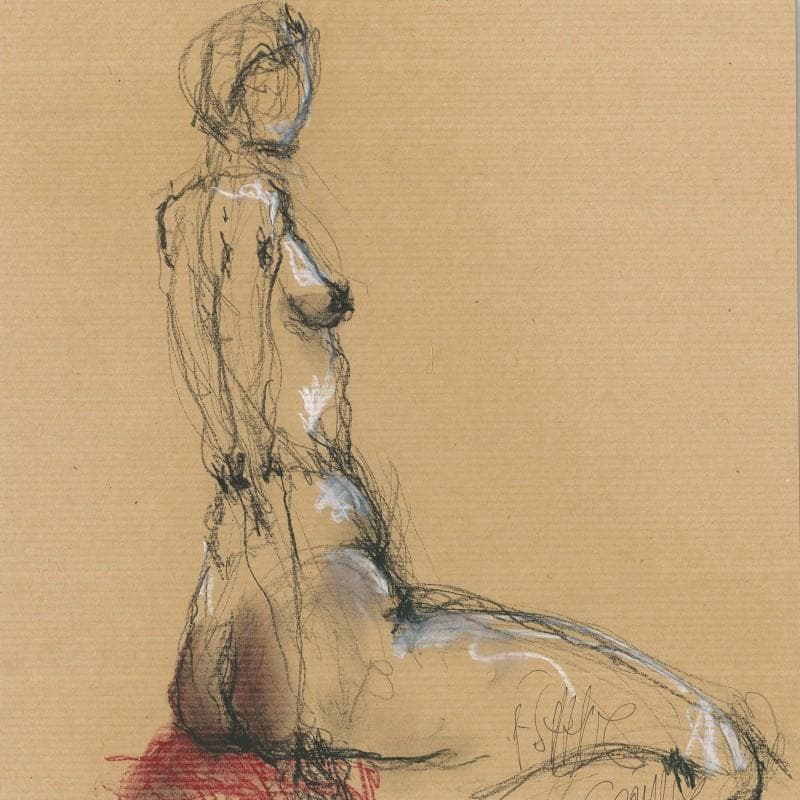 Painting Edwige by Sahuc François | Painting Figurative Acrylic Nude