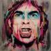 Gemälde Mick Jagger von Sufyr | Gemälde Street art Porträt Pop-Ikonen Graffiti Posca