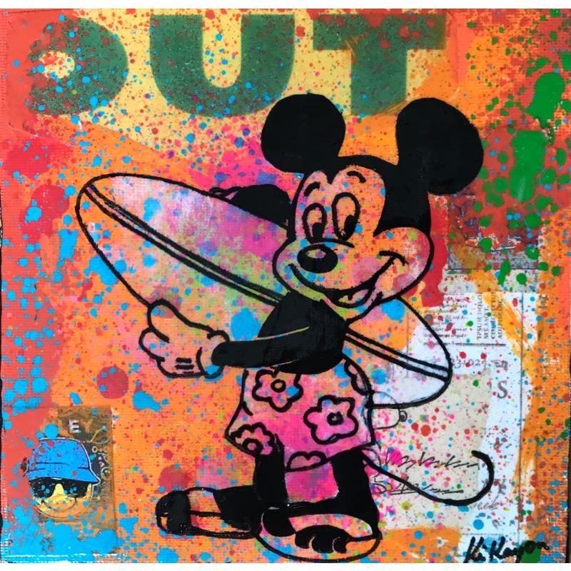 Peinture Surfing par Kikayou | Tableau Pop-art Acrylique, Collage, Graffiti Icones Pop