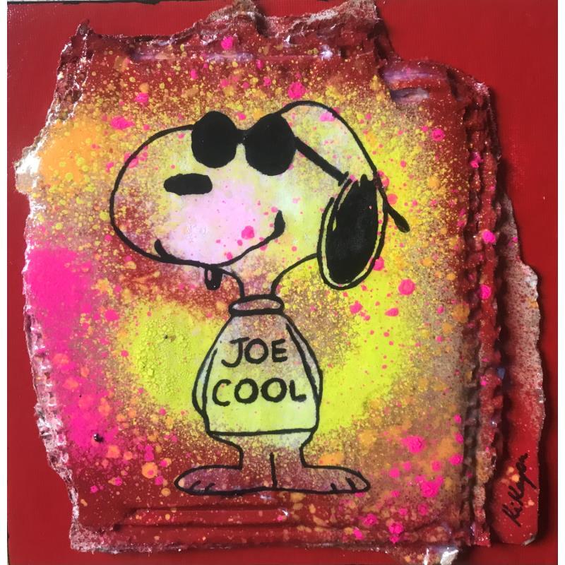 Gemälde Snoopy cool von Kikayou | Gemälde Pop-Art Pop-Ikonen Graffiti Acryl Collage
