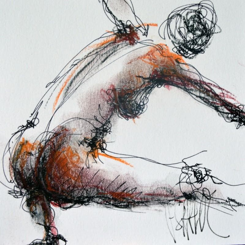 Painting Jeane by Sahuc François | Painting Figurative Mixed Nude Minimalist
