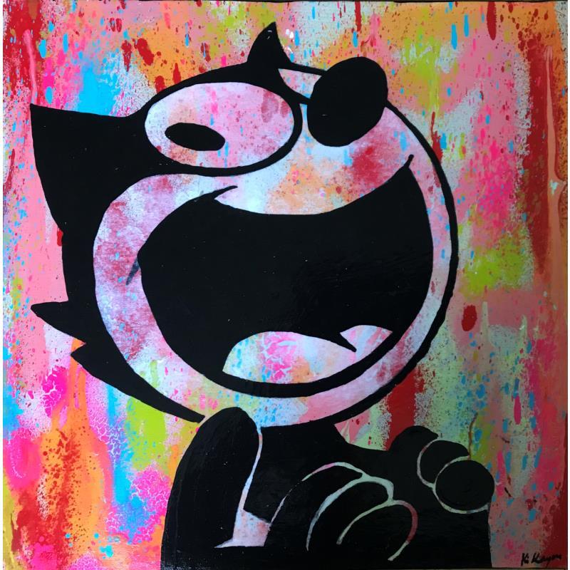 Painting Felix MDR by Kikayou | Painting Pop-art Pop icons Graffiti Acrylic Gluing
