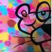 Gemälde Pink panther von Kikayou | Gemälde Pop-Art Pop-Ikonen Graffiti Acryl Collage