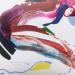 Gemälde La main rouge von Cressanne | Gemälde Figurativ Akt Acryl Tinte Pastell