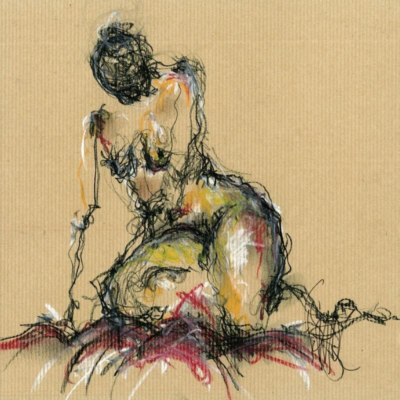 Painting Catherine by Sahuc François | Painting Figurative Acrylic Nude