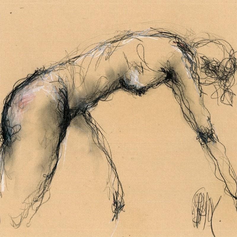 Painting Christiane by Sahuc François | Painting Figurative Acrylic Nude