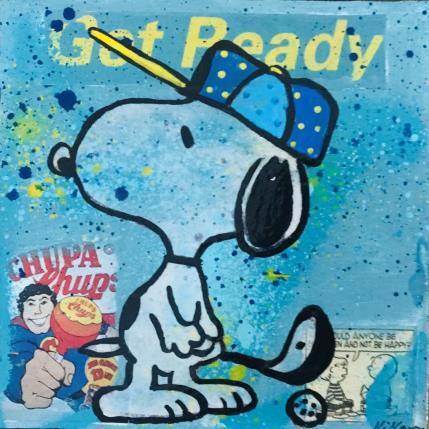 Gemälde Snoopy golf von Kikayou | Gemälde Pop-Art Acryl, Collage, Graffiti Pop-Ikonen
