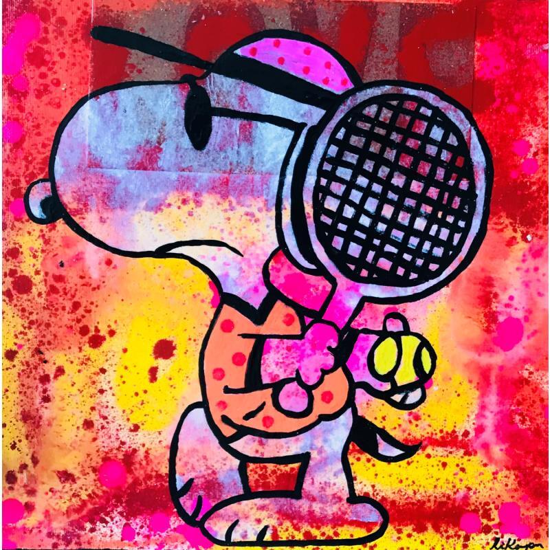 Painting Snoopy tennis by Kikayou | Painting Pop art Acrylic, Gluing, Graffiti Pop icons