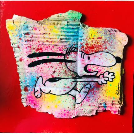 Painting Snoopy afraid by Kikayou | Painting Pop-art Acrylic, Gluing, Graffiti Pop icons