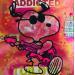 Gemälde Snoopy rock von Kikayou | Gemälde Pop-Art Pop-Ikonen Graffiti Acryl Collage