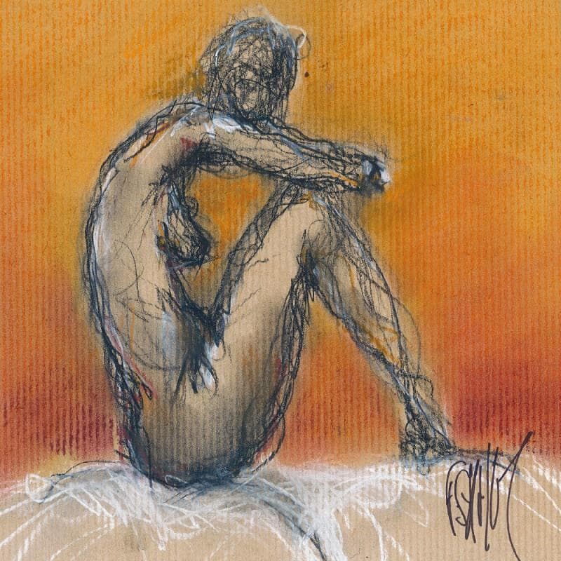Painting Jade by Sahuc François | Painting Figurative Mixed Nude