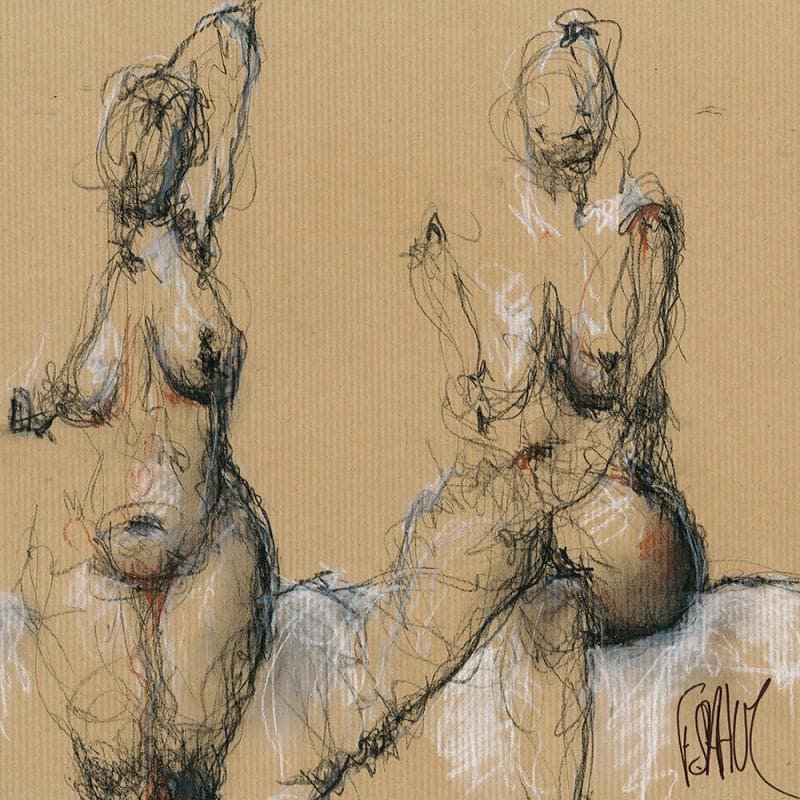 Painting Anna by Sahuc François | Painting Figurative Acrylic Nude